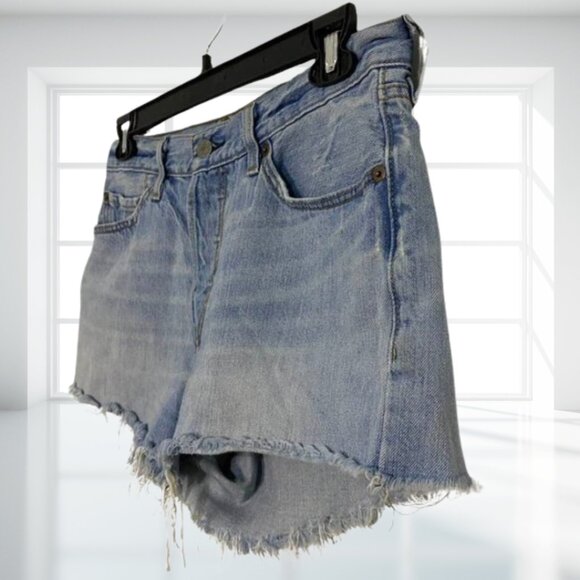 Levi's 501 30W Vintage Vibe Worn Button Fly Raw Hem Cutoff Jean Shorts - Picture 5 of 13